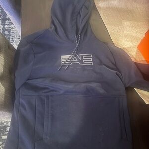 Navy Hooded Sweatshirt with Center Logo